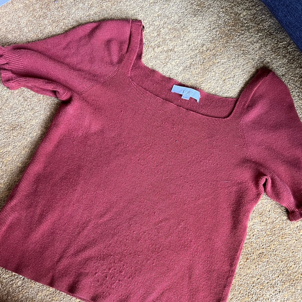 LOFT Square Neck Sweater Orange Size XL